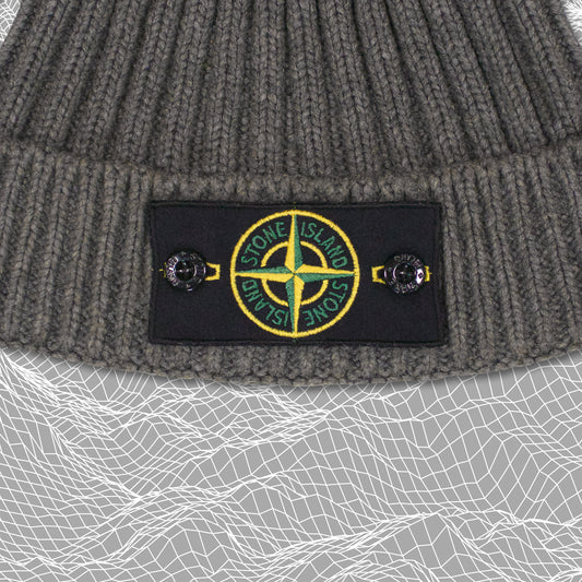 Stone Island Ribbed Knit Badge Beanie