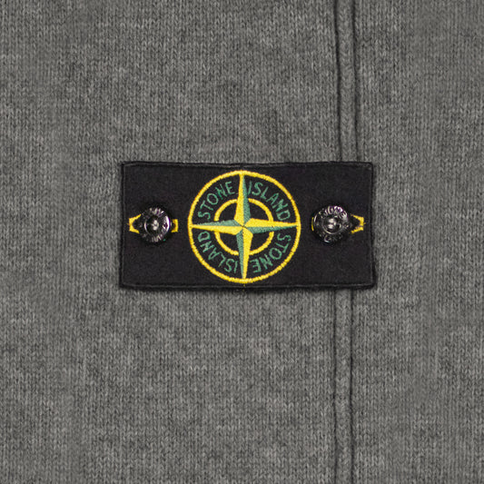 Stone Island Ribbed Knit Quarter Zip Button Over