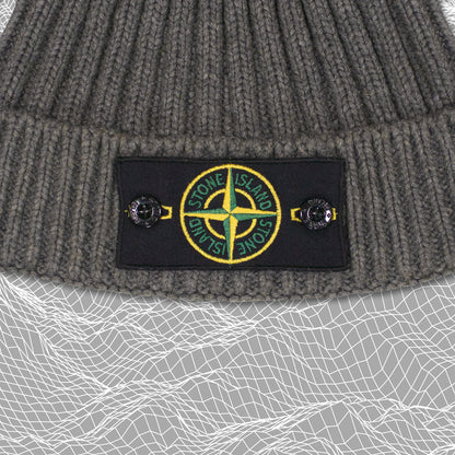 Stone Island Ribbed Knit Badge Beanie