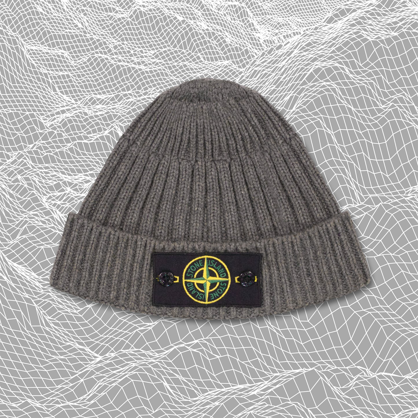 Stone Island Ribbed Knit Badge Beanie