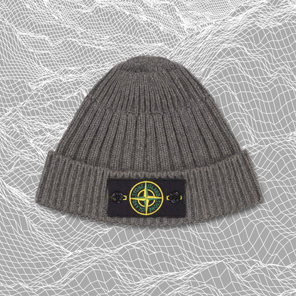 Stone Island Ribbed Knit Badge Beanie