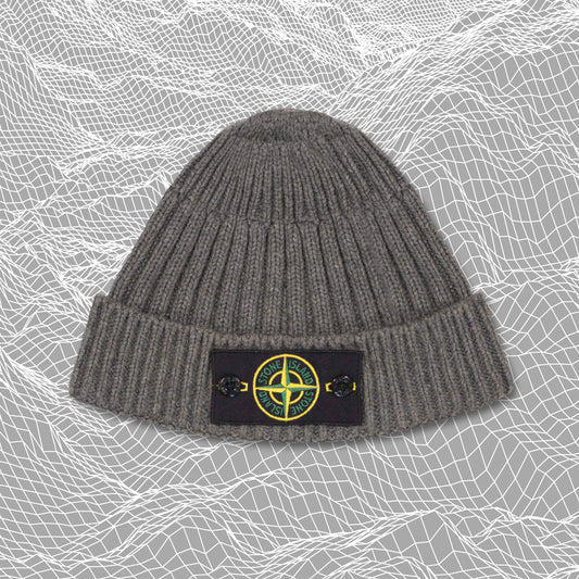 Stone Island Ribbed Knit Badge Beanie